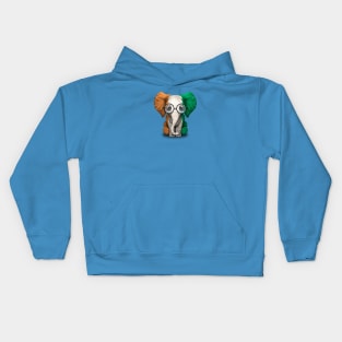 Baby Elephant with Glasses and Ivory Coast Flag Kids Hoodie